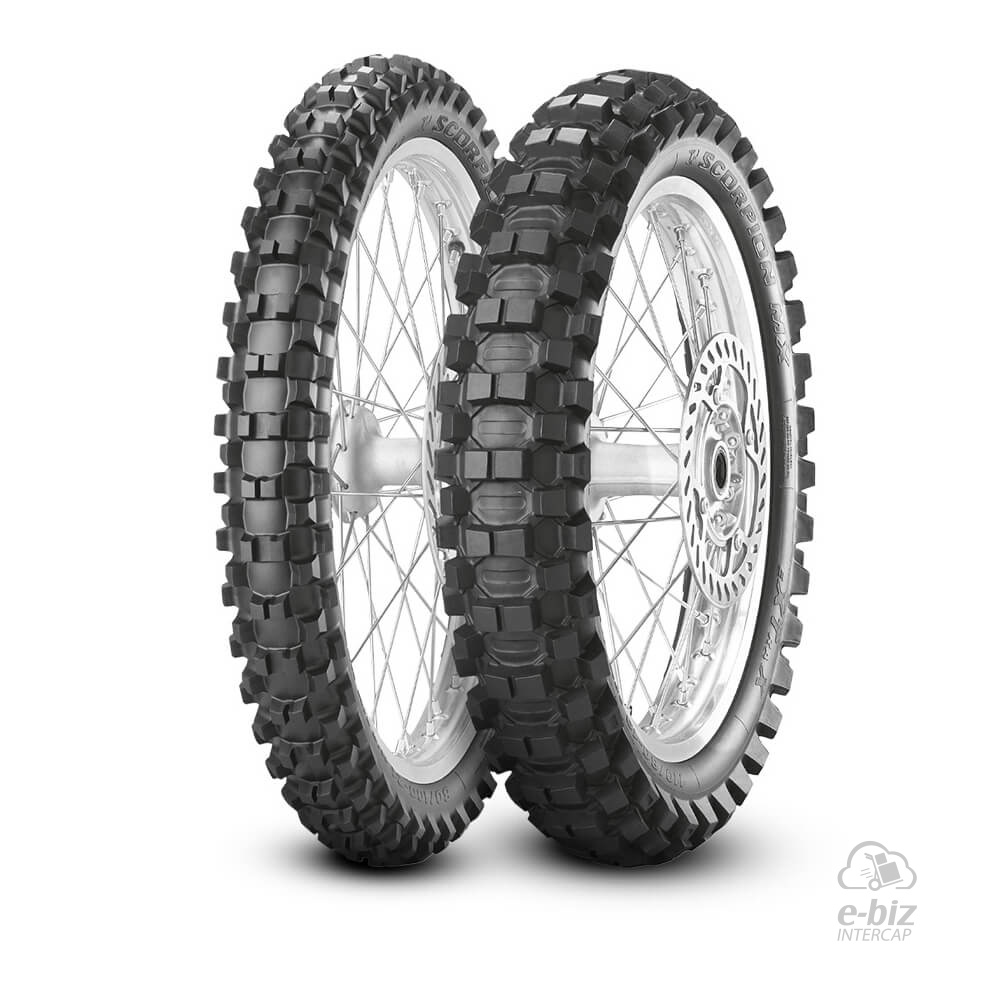 [Pirelli] Jgo de Cubiertas Scorpion MX Extra (80/100R21) (100/100R18) Honda XR 250 96-01 || Kawasaki KDX 200 97-00, KLX 250-300 94-97 || Suzuki DR S 250 94-95, DR-Z 250 01-09 || Yamaha TT 225-230 99-24… (1 modelo)