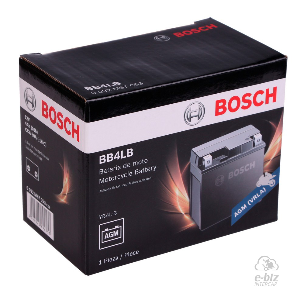 [Bosch] Batería BB4LB F110 S70 Guerrero GT Day 110 04-24 || Honda CRF F 70 03-24 || Kymco ZX 50 00-07 || Piaggio Skipper 150 94-97 || Zanella Hot 90 05-24… (1 modelo)