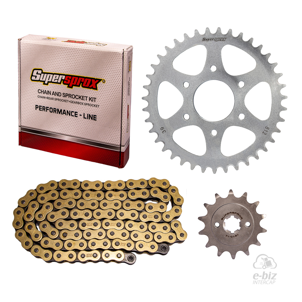 [Supersprox] Kit de transmisión [39-14:(520HVO-108L)] Corona Piñon Cadena Dorada Oring Bajaj Rouser NS 200 2018