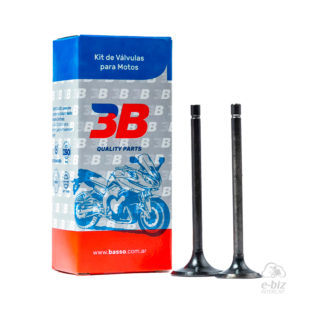 [BBB] Kit de valvulas de admision y escape Valvula 3408 23409 XL125 Altino Appia Brezza 150 2015 || Corven Hunter 150 2018 || Motomel Skua 150 09-24 || Zanella RX 150 05-24, ZR 150 2024