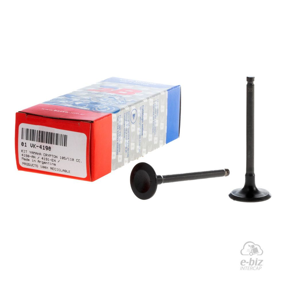 [BBB] Kit de valvulas de admision y escape Valvula 4190 4191 105CC 110CC Yamaha Crypton T 105 02-18, New Crypton 110 12-24