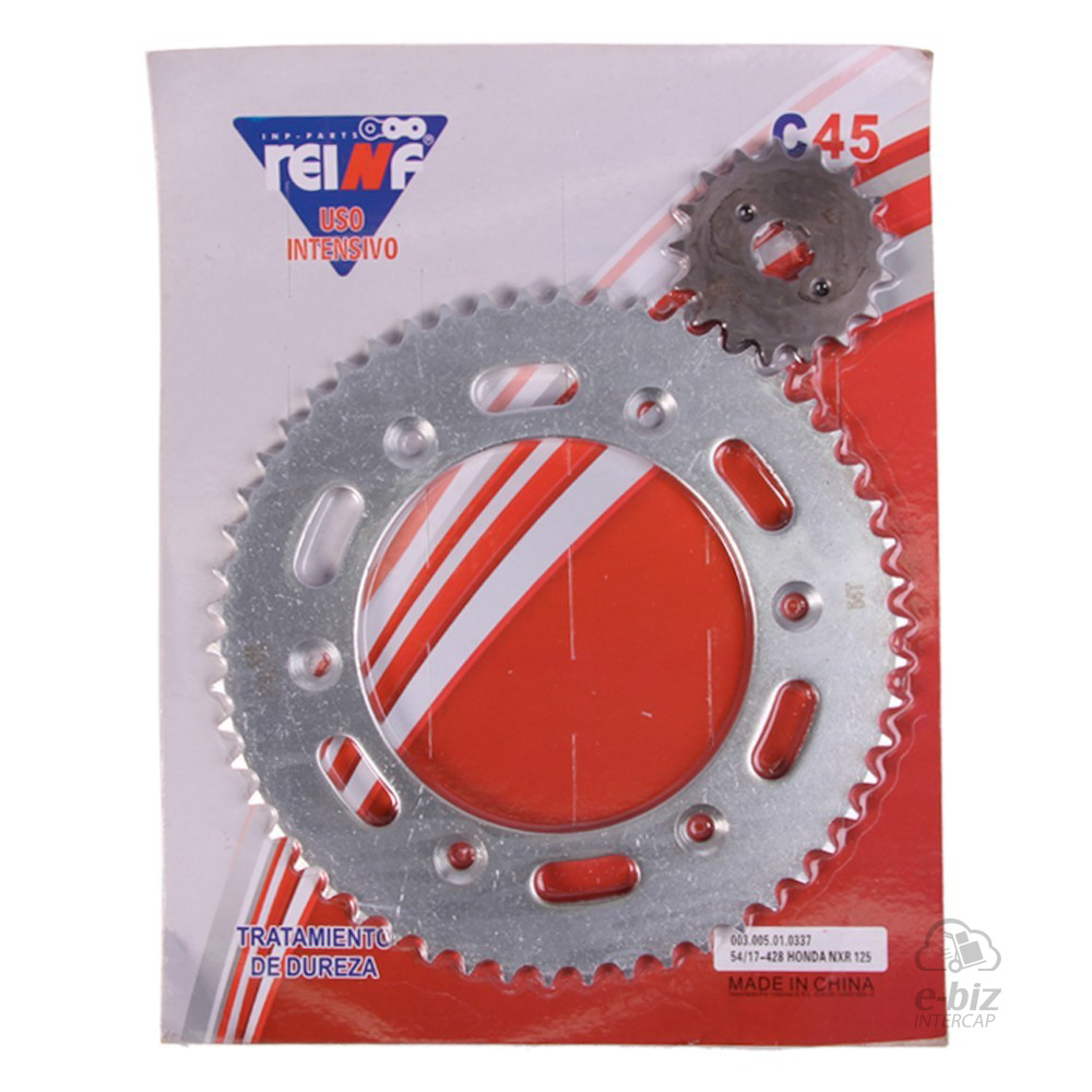 [REINF] Kit de transmisión C45 Corona Piñon 54 17-428 NXR 125 Bross XR 150