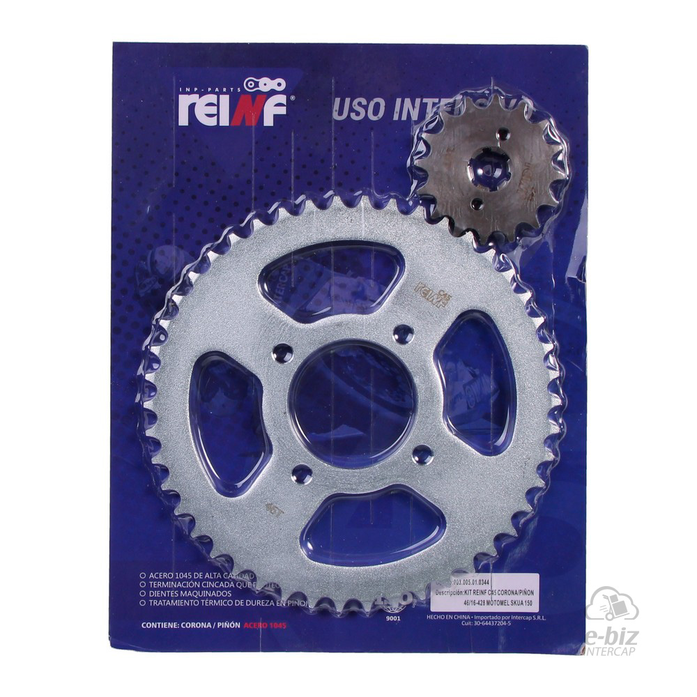 [Reinf] Kit de transmisión C45 Corona Piñon 46 16-428 Dual Motomel Skua 150 09-24