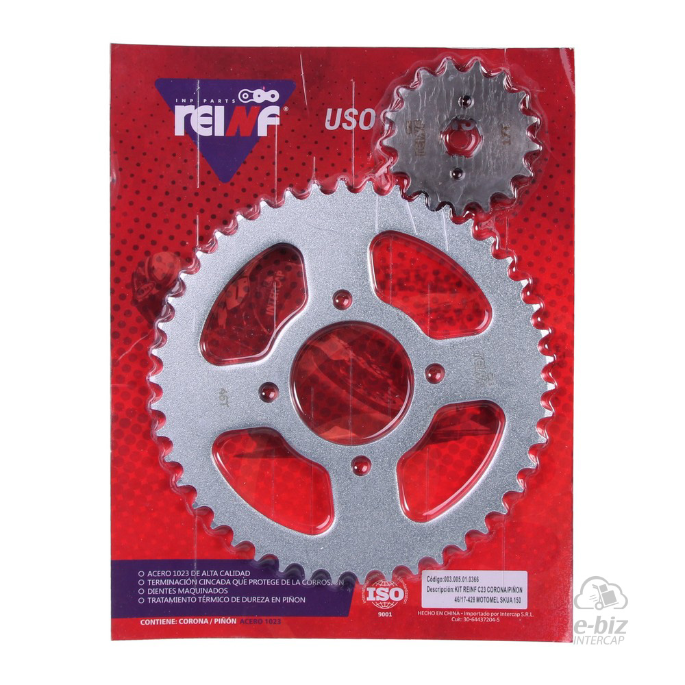 [Reinf] Kit de transmisión C23 Corona Piñon 46 17-428 Dual Motomel Skua 150 09-24