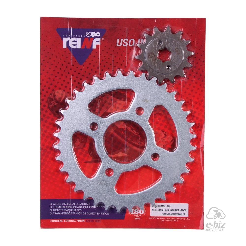 [REINF] Kit de transmisión C23 Corona Piñon 36 14-520 Rouser 220 SF