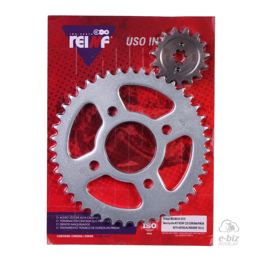 [REINF] Kit de transmisión C23 Corona Piñon 43 15-428 Rouser 135 LS NS 150 160