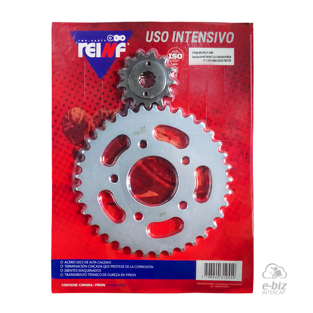 [REINF] Kit de transmisión C23 Corona Piñon 37 13-520 SIN Protector CBX250 Twister