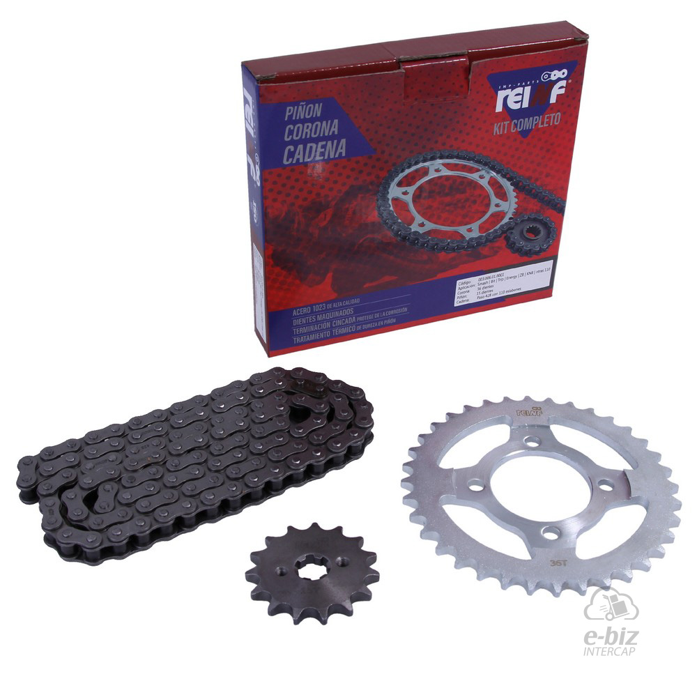 [REINF] Kit de transmisión C23 Corona Piñon Cadena 36 15-428-110L Smash ZB Energy BIT