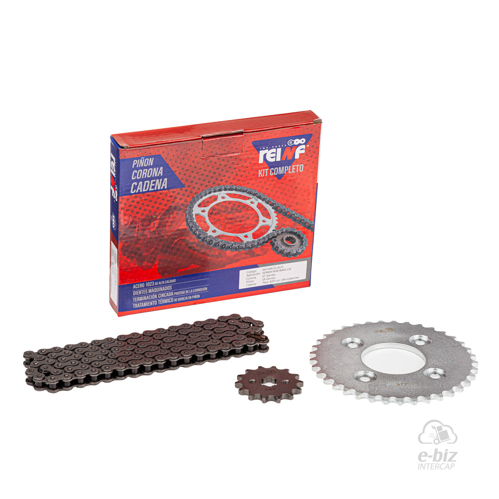 [REINF] Kit de transmisión C23 Corona Piñon Cadena 37 14-420-104L NEW Wave 110