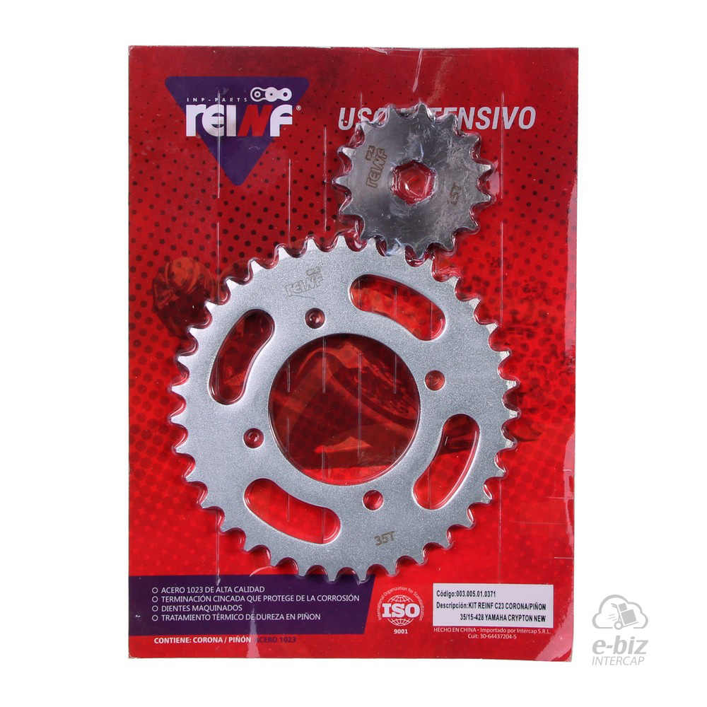 [Reinf] Kit de transmisión C23 Corona Piñon 35 15-428 Yamaha New Crypton 110 12-24