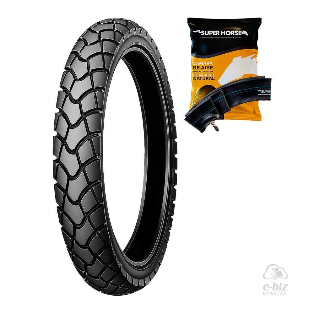 [DURTEC TIRES] Cubierta + Camara (2.75x21") | TT UB-032 Plus Horse Kawasaki KLX L 150 15-19 || Yamaha XT 225 93-01 | 52P
