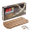 [Ek Chain] Cadena de transmision [Color: Dorado] (QX-Ring) (X-Ring) QX-Ring 520-120 MLJ | (8500 lbs)