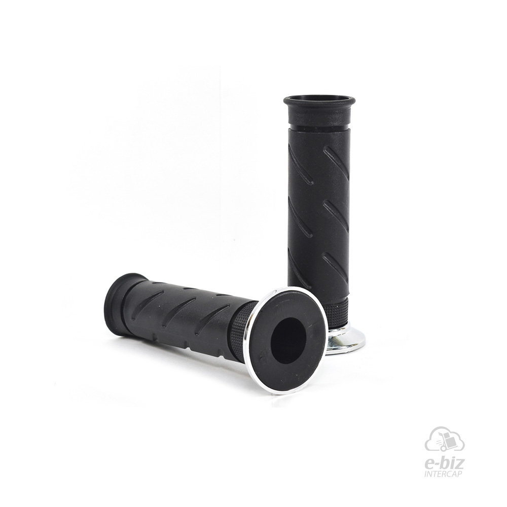 [MDA] Puños Scooter BIZ Rubber 116MM Cromado-Negro