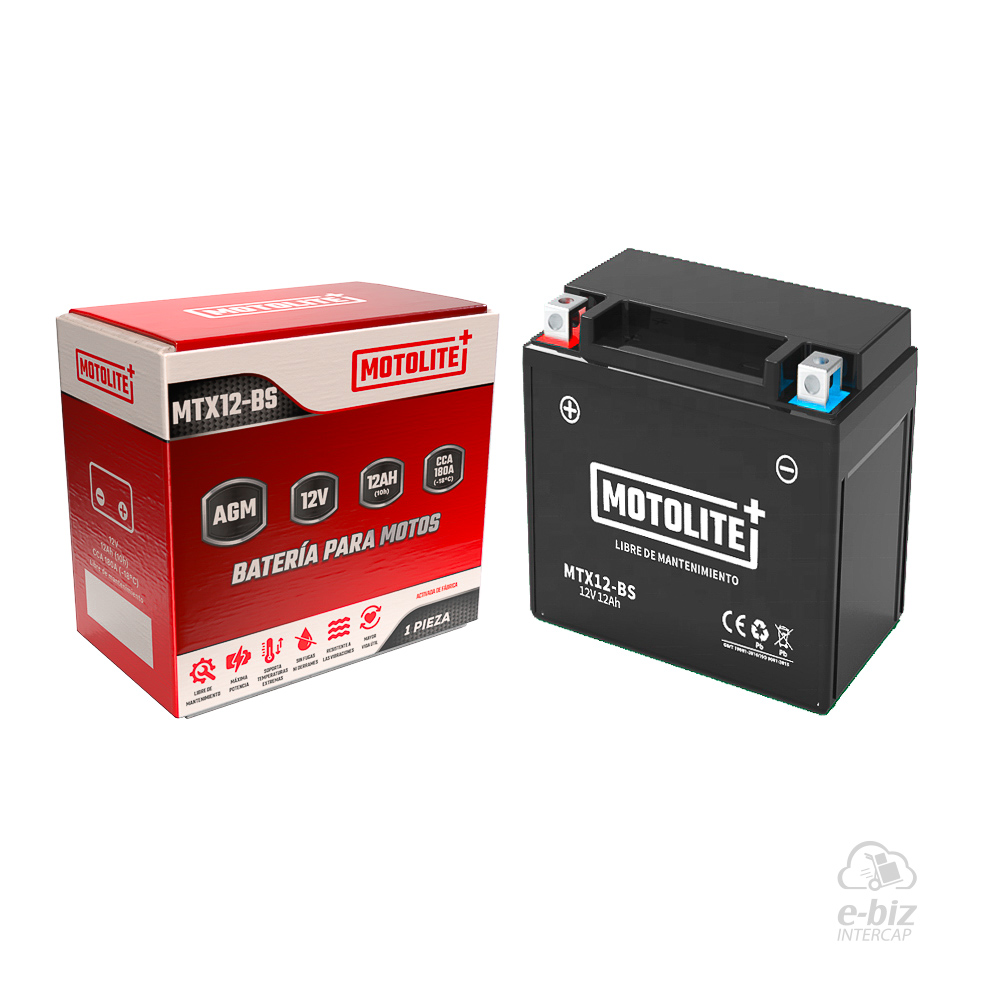 [MOTOLITE] Batería MTX12-BS ZX6R ER650 DL650 YFM300 Corven Triax Touring 250 15-24 || Kymco People 250 2008