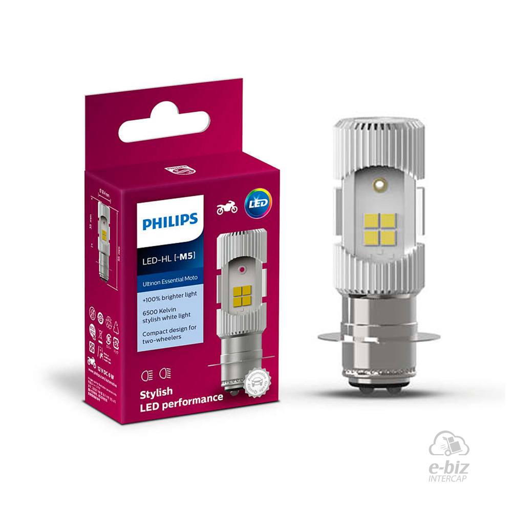 [Philips] Iluminación LED M5 11163 12V 6W UEM Delantera Gerrero Cerro BIX 110 07-24 || Corven Energy 110 06-15 || Gilera Smash 110 20-23 || Honda Biz 100 00-24 || Yamaha New Crypton 110 06-24