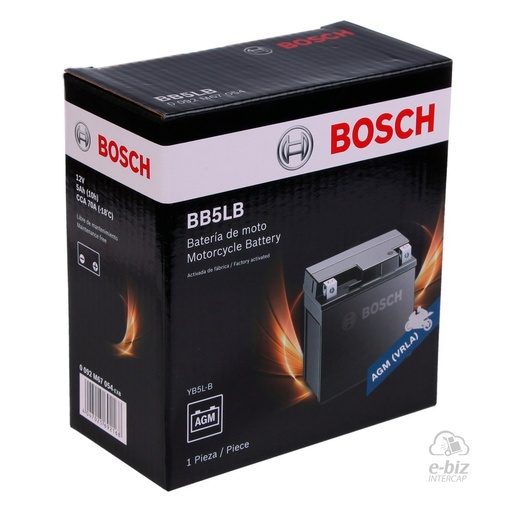 [Bosch] Batería BB5LB 110CC FZ16 105 Bajaj Rouser NS LS 135 07-24 || Cerro BIX 110 05-24 || Corven Energy 110 06-15 || Gilera Smash 110 20-23 || Honda Wave S 110 2015… (+4 marcas · 7 modelos)