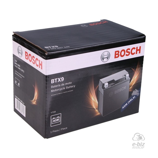 [Bosch] Batería BTX9 SMX400 VENOX250 BMW G GS 310 18-24 || Bajaj Dominar 250 2022, Rouser NS 200 2018 || KTM Adventure 390 20-24, Duke 200-250-390 12-24, RC 200 14-23… (+2 marcas · 4 modelos)