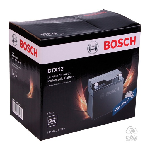 [Bosch] Batería BTX12 ZX6R ER650 DL650 YFM300 Corven Triax Touring 250 15-24 || Kymco People 250 2008