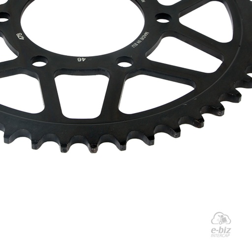 [Supersprox] Corona Z:46 de ACERO |Color: NEGRO| CF Moto MT 650 20-24, Nk 400 2023 || Kawasaki KLE Versys 650 07-24, KLE Versys ABS 650 2021, Z ABS 650 17-19