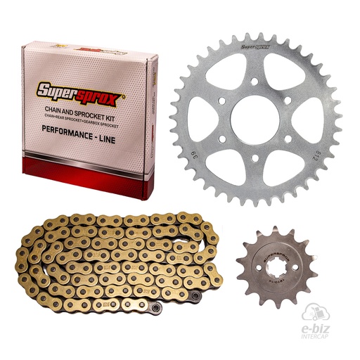 [Supersprox] Kit de transmisión [39-14:(520HVO-108L)] Corona Piñon Cadena Dorada Oring Bajaj Rouser NS 200 2018