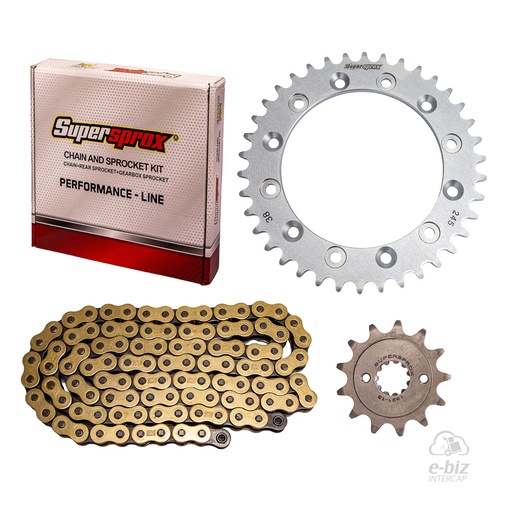 [Supersprox] Kit de transmisión [38-13:(520HVO-104L)] Corona Piñon Cadena Dorada Oring Honda XR Tornado 250 01-25