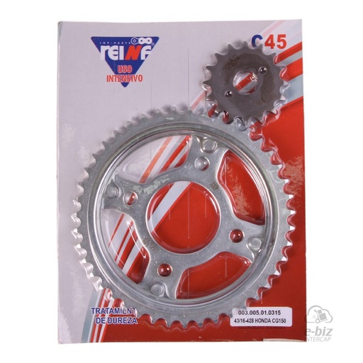 [REINF] Kit de transmisión C45 Corona Piñon 43 14-428 CG 125 Today