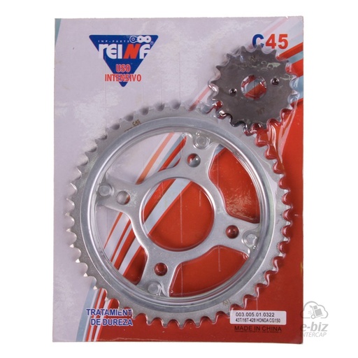 [REINF] Kit de transmisión C45 Corona Piñon 43 16-428 Protector CG150 Titan GLH 150