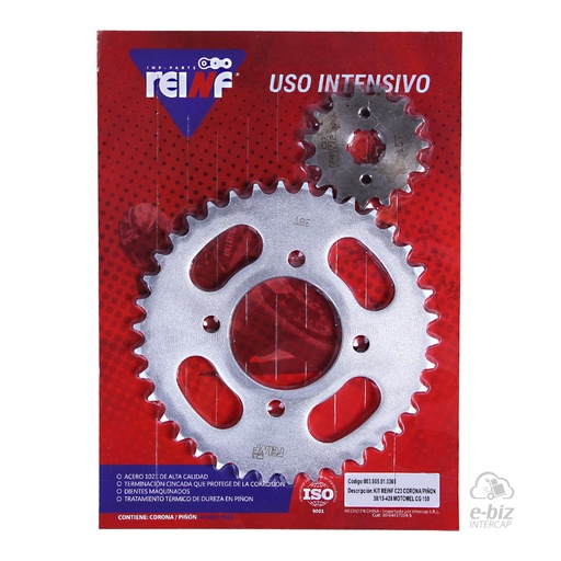 [REINF] Kit de transmisión C23 Corona Piñon 38 15-428 CG 150 Custom 200