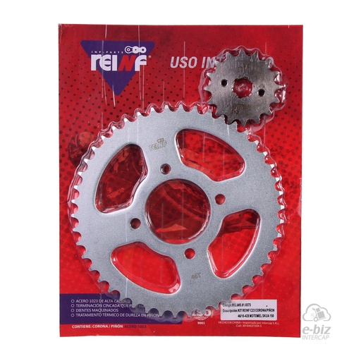 [Reinf] Kit de transmisión C23 Corona Piñon 46 16-428 Dual Motomel Skua 150 09-24