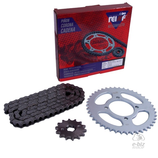 [REINF] Kit de transmisión C23 Corona Piñon Cadena 38 15-428-118L RX 150 Cerro CE Hunter VC