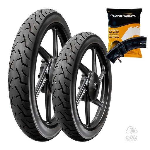 [DURTEC TIRES] Jgo de Cubiertas + Jgo de Camaras (2.50x17") UB-2305 Spider Horse Gilera Smash 110 20-23 || Mondial LD 110 2021