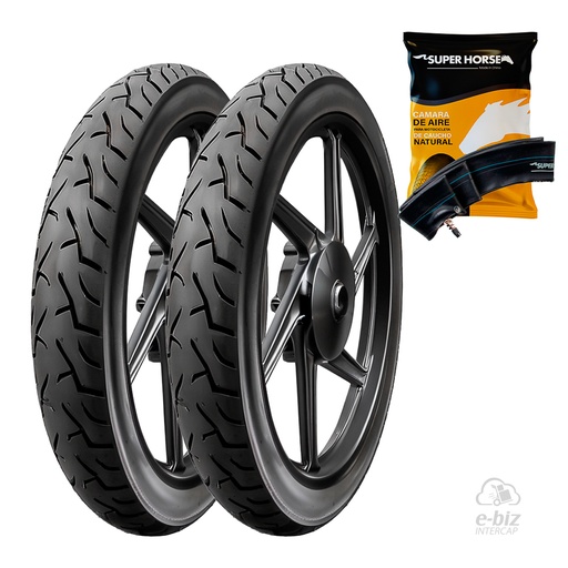 [DURTEC TIRES] Jgo de Cubiertas + Jgo de Camaras (2.50x17") UB-2305 Spider 2.75- Horse Yamaha Crypton T 105 2002, New Crypton 110 12-24