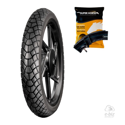 [DURTEC TIRES] Cubierta + Camara (3.00x18") | TT UB-311 Horse Appia Brezza 150 2015 || Corven Hunter 150 2018 || Honda CG 150 04-24, CG Titan NEW 150 14-19 | 52P