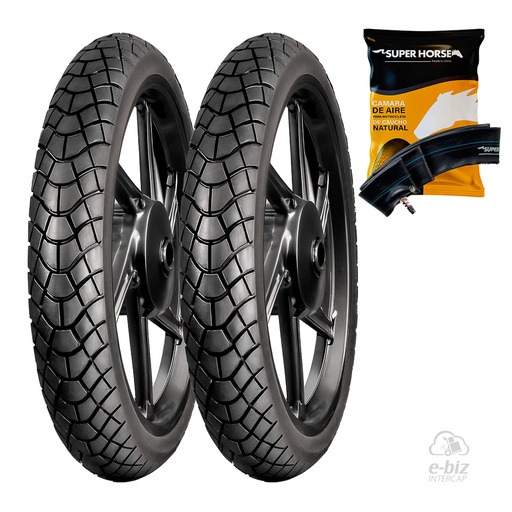 [DURTEC TIRES] Jgo de Cubiertas + Jgo de Camaras (2.75x18") UB-311 3.00- Horse Honda CG 150 04-24, CG Titan 125 00-01, CG Titan NEW 150 14-19, Storm 125 07-12 || Yamaha YBR 125 00-24, YBR ED 125 12-23… (+1 marca · 1 modelo)
