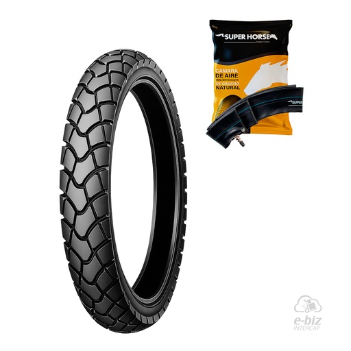 [DURTEC TIRES] Cubierta + Camara (90/90R19) | TT UB-032 Plus Horse Honda Elite 125 2020, XR L 190 18-24 || Royal Enfield Classic 500 17-19, Himalayan 411 2022 | 58P