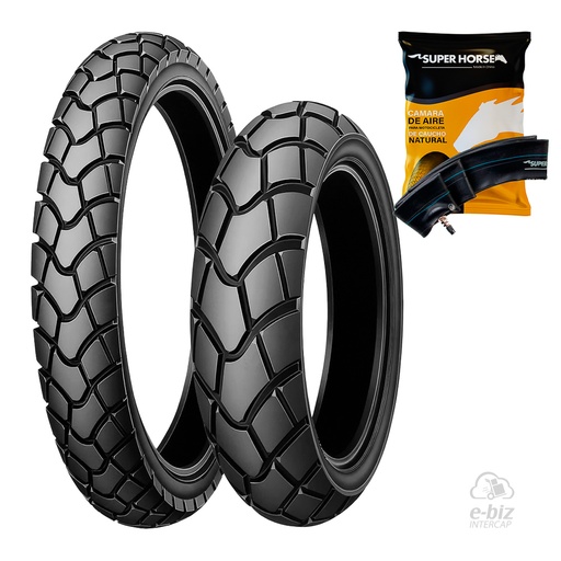 [DURTEC TIRES] Jgo de Cubiertas + Jgo de Camaras (90/90R21) (120/80R18) UB-032 Plus Horse Yamaha XTZ 250 09-24, XTZ Lander 250 06-08