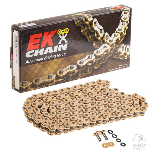 [Ek Chain] Cadena de transmision [Color: Dorado] (O-Ring) O-Ring 520-118 MLJ | (8000 lbs)