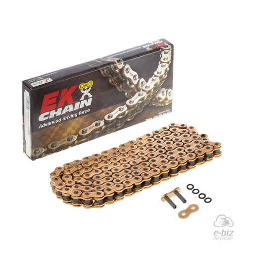 [Ek Chain] Cadena de transmision [Color: Dorado] (O-Ring) O-Ring 525-120 MLJ | (8800 lbs)