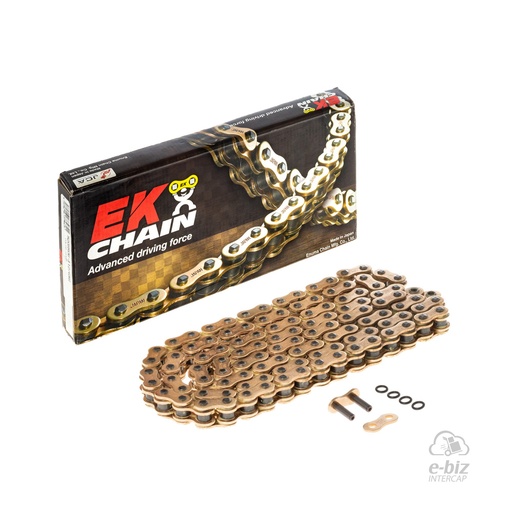 [Ek Chain] Cadena de transmision [Color: Dorado] (O-Ring) O-Ring 520-112 MLJ | (8000 lbs)