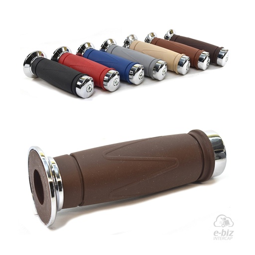 [MDA] Puños Styler Classic CON Punteras Aluminio-Rubber 120MM Marron Oscuro