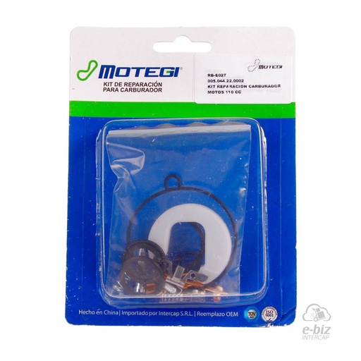 [Motegi] Kit de reparación de carburador CC Gilera Smash 110 20-23 || Mondial LD 110 2021 || Zanella DUE 110 05-24, SOL 110 14-22
