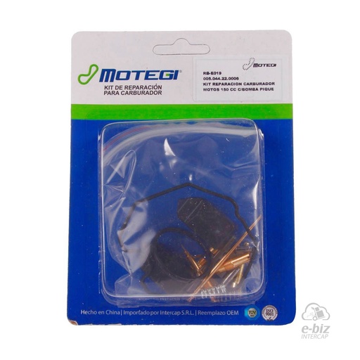 [Motegi] Kit de reparación de carburador CC Bomba Pique Appia Brezza 150 2015 || Corven Hunter 150 2018 || Honda CRF 450 18-24 || Motomel Skua 150 09-24 || Zanella RX 150 05-24, ZR 150 2024