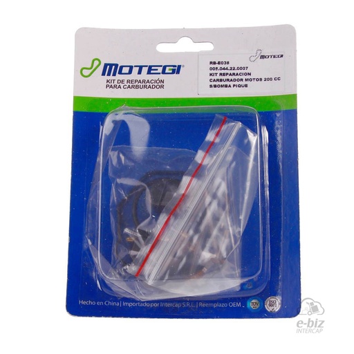 [Motegi] Kit de reparación de carburador CC Bomba Pique Motomel Sirius 200 2018
