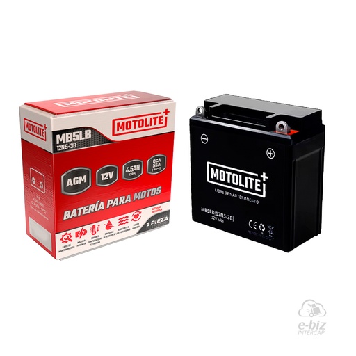 [MOTOLITE] Batería MB5LB 12N5-3B 110CC FZ16 105 Bajaj Rouser NS LS 135 07-24 || Cerro BIX 110 05-24 || Corven Energy 110 06-15 || Gilera Smash 110 20-23 || Honda Wave S 110 2015… (+4 marcas · 7 modelos)