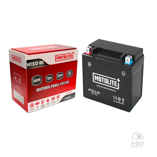 [MOTOLITE] Batería MTX12-BS ZX6R ER650 DL650 YFM300 Corven Triax Touring 250 15-24 || Kymco People 250 2008