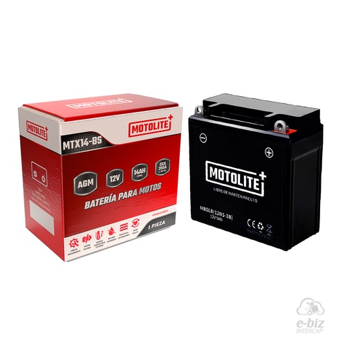 [MOTOLITE] Batería MTX14-BS TRX300 350 420 Cuatri BMW F GS 650-800 00-24, GS 1200 13-18