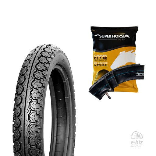 [Super Horse] Cubierta + Camara HDMA006-1 (80/100R14) | TT Gilera Smash 110 20-23 || Mondial LD 110 2021 | 49L