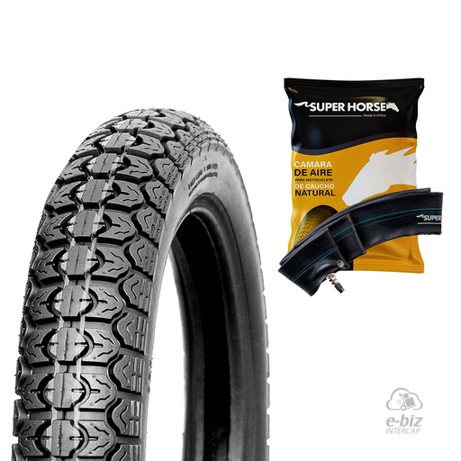 [Super Horse] Cubierta + Camara (2.75x14") | TT HDMA005 Gilera Smash 110-125 20-23 || Mondial LD 110 2021 | 41L